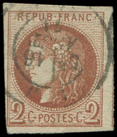 EMISSION DE BORDEAUX - 40B   2c. Brun-rouge, R II, Obl. Càd T17, TB. J - 1870 Emission De Bordeaux