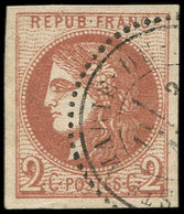 EMISSION DE BORDEAUX - 40B   2c. Brun-rouge, R II, Obl. Càd T24 STE MARIE-DU-(   ), TTB/Superbe - 1870 Bordeaux Printing