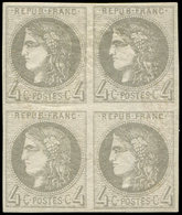 ** EMISSION DE BORDEAUX - 41B   4c. Gris, R II, BLOC De 4, TB. Br - 1870 Emission De Bordeaux