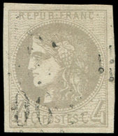 EMISSION DE BORDEAUX - 41B   4c. Gris, R II, Obl. GC, Frappe Légère, TTB - 1870 Bordeaux Printing