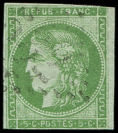 EMISSION DE BORDEAUX - 42A   5c. Vert-jaune, R I, Touché, Mais Toujours Rare - 1870 Emission De Bordeaux