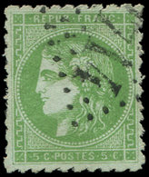 EMISSION DE BORDEAUX - 42B   5c. Vert-jaune, R II, Dentelé, Obl. GC, TB - 1870 Emission De Bordeaux