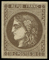 * EMISSION DE BORDEAUX - 47   30c. Brun, Ch. Légère, Très Frais Et TB - 1870 Emission De Bordeaux