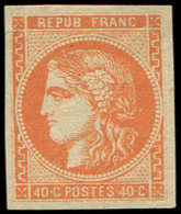 * EMISSION DE BORDEAUX - 48   40c. Orange, Case 2 Du Report, Avec Variété Pseudo "4 Retouché", Très Frais Et TB, Cote Ma - 1870 Emissione Di Bordeaux