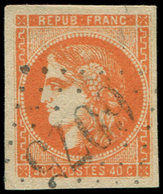 EMISSION DE BORDEAUX - 48   40c. Orange, Obl. GC 6075, Frappe TTB - 1870 Emissione Di Bordeaux