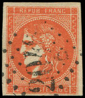 EMISSION DE BORDEAUX - 48a  40c. Orange VIF, Superbe Nuance, Obl. GC, TTB. C - 1870 Bordeaux Printing