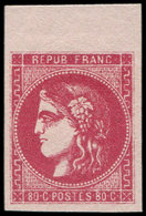 ** EMISSION DE BORDEAUX - 49c  80c. Rose Carminé, Bdf, Fraîcheur Postale, Superbe - 1870 Bordeaux Printing