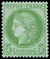 ** CERES DENTELE - 53    5c. Vert-jaune Sur Azuré, Bon Centrage, Très Frais Et TTB - 1849-1876: Période Classique