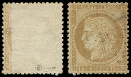 CERES DENTELE - 55   15c. Bistre, RECTO-VERSO Partiel, Obl., TB - 1849-1876: Période Classique