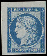 (*) CERES DENTELE - R60Ac 25c. Bleu, Granet, Cdf, TB - 1871-1875 Cérès