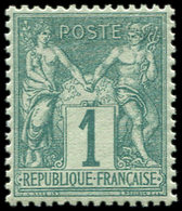 ** TYPE SAGE - 61    1c. Vert, Très Bien Centré, TB - 1876-1878 Sage (Type I)