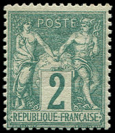 * TYPE SAGE - 62    2c. Vert, G. Altérée, Sinon TB - 1876-1878 Sage (Type I)