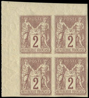 * TYPE SAGE - 85b   2c. Brun-rouge, NON DENTELE, BLOC De 4 Cdf, Un Ex. **, TB - 1876-1878 Sage (Type I)