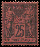 * TYPE SAGE - 91   25c. Noir Sur Rouge, TB. J - 1876-1878 Sage (Type I)