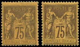 ** TYPE SAGE - 99 Et 99a, 75c. Violet Sur Orange Et Violet Sur Jaune, TB - 1876-1878 Sage (Type I)