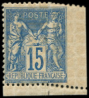 * TYPE SAGE - 101  15c. Bleu, Petit Cdf Avec Variété De PIQUAGE, TB - 1876-1878 Sage (Type I)