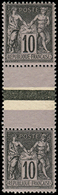 ** TYPE SAGE - 103b 10c. Noir Sur Lilas, T I Et T II Se Tenant, TB - 1876-1878 Sage (Type I)