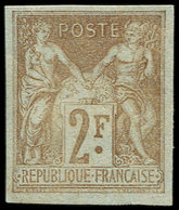 * TYPE SAGE - 105a  2f. Bistre Sur Azuré, NON DENTELE, TB. M - 1876-1878 Sage (Type I)