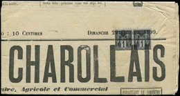 Let TYPE SAGE SUR LETTRES - N°83 PAIRE Obl. Typo Sur Journal L'ECHO CHAROLAIS Du 29/10/99, TB - 1877-1920: Période Semi Moderne