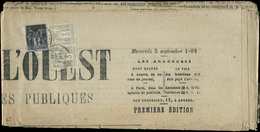 Let TYPE SAGE SUR LETTRES - N°83 Et 87 PAIRE Obl. ANGERS 4/9/83 Sur Journal L'UNION De L'OUEST, TB - 1877-1920: Période Semi Moderne