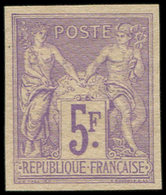 (*) ESSAIS -  95 : 5f. Violet, NON DENTELE, TB. J - Autres & Non Classés