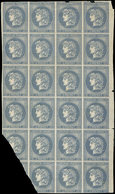 (*) ESSAIS -  1876 : Projet Gaiffe, 1c. Bleu Gris, BLOC De 23 Ex. Bdf, 2 Ex. Coupés, 2 Autres Entamés, Un Ex. Déchirure, - Autres & Non Classés