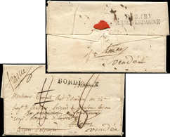 Let LETTRES SANS TIMBRE ET DOCUMENTS DIVERS - DEB.(R)/ARM.D'ESPAGNE S. LAC De Bordeaux 1823, TB - Autres & Non Classés