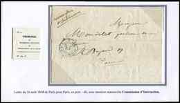 Let LETTRES SANS TIMBRE ET DOCUMENTS DIVERS - Cachet De Port Dû Sur LAC Du 16/8/48, Mention "Commission D'Instruction",  - Altri & Non Classificati