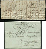 Let OBLITERATIONS PAR DEPARTEMENTS - 43/LOIRET 2 MP Différentes 43/ARTENAY Sur 2 LAC De 1795 Et 1828, TB - 1849-1876: Période Classique