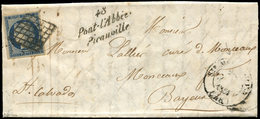 Let OBLITERATIONS PAR DEPARTEMENTS - 48/MANCHE N°4 Obl. GRILLE S. LAC, Càd T14 Ste MERE EGLISE 28/7/51 Et Cursive 48/PON - 1849-1876: Période Classique