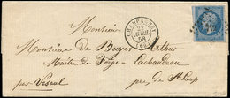 Let OBLITERATIONS PAR DEPARTEMENTS - 69/HAUTE SAONE N°14Ae 20c. Bleu S. Lilas T I, Obl. PC 712 S. LSC, Càd T15 CHAMPAGNE - 1849-1876: Période Classique