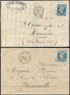 Let OBLITERATIONS PAR DEPARTEMENTS - 78/VAR N°22 Et 60B Obl. GC 2240 S. 2 LAC, Càd T15 Et 17 GARE DE TOULON-S-MER, 1866  - 1849-1876: Periodo Classico