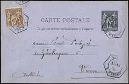 Let LETTRES DE PARIS - CP Entier 10c. Affr. N°67 Défx, Obl. Càd Hexag. PARIS R. D'ENGHIEN 12/( )/80 Pour L'AUTRICHE, TB - 1849-1876: Classic Period