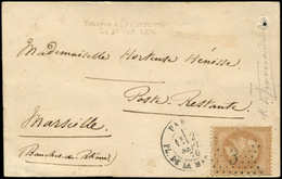 Let BALLONS MONTES - N°28B Obl. Etoile 3 S. Carte, Càd Pl. De La Madeleine 29/9/70, Griffe "Trouvée à La Courneuve Le 10 - Guerre De 1870
