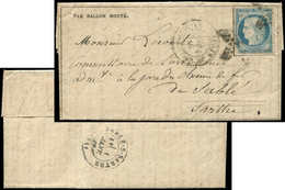 Let BALLONS MONTES - N°37 Obl. Etoile 20 S. Gazette N°19, Càd R. St Domque St Gn 24/12/70, Arr. SABLE-s-SARTHE 1/1, TB.  - Guerre De 1870
