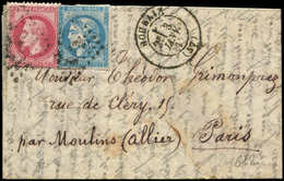 Let Boules De Moulins -   N°32 Et 45C (défx) Obl. GC S. LAC Pour Paris Par Moulins, Càd T17 ROUBAIX 3/1/71, TB - Guerre De 1870