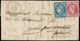 Let Boules De Moulins -  N°32 Et 45B Défx, Obl. GC 2856 S. LAC Pour Paris Par Moulins, Càd T16 PIERRELATTE 5/1/71, Au Ve - Guerra Del 1870