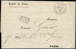 Let Guerre De 1870 -  Càd PARIS/LES BATIGNOLLES 29/10/70 Sur Imprimé De La Garde Nationale, Armée De Paris, Cachet P.P., - Guerra Del 1870