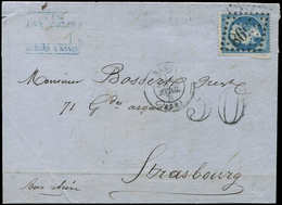 Let Guerre De 1870 -  N°22 Obl. GC 2598 S. LAC, Càd T17 NANCY 22/4/71, Taxe 30 Double Trait, Pour STRASBOURG, TB - Guerre De 1870