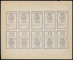 (*) Guerre De 1870 -  Office Lorin 2 Et 5 : Violet, Bloc De 5 Paires, TB - Guerra Del 1870