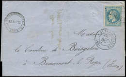 Let Commune De Paris -  N°29B Obl. GC 3568 S. LAC De Paris Du 10/5/71, Càd T17 ST DENIS-S-SEINE 12/5, Lettre Sortie Pend - Guerra Del 1870