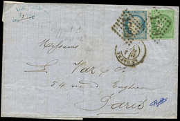 Let AFFRANCHISSEMENTS DE SEPTEMBRE 1871 - N°37 Et 42B Obl. GC 1769 S. LAC, Càd T17 LE HAVRE 4/9/71, TB - 1849-1876: Période Classique