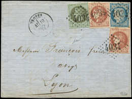 Let AFFRANCHISSEMENTS DE SEPTEMBRE 1871 - N°25, 37 Et 40B (2) Obl. GC 4034 S. LAC, Càd T17 TROYES 10/9/71, Superbe - 1849-1876: Période Classique