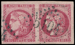 BUREAUX FRANCAIS A L'ETRANGER - N°49 PAIRE Obl. GC 5104 De SHANGHAI, Grandes Marges, TTB. J - 1849-1876: Classic Period