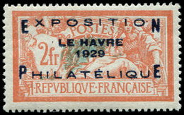 ** EMISSIONS DU XXème SIECLE - 257A  Expo Le Havre, 2f. Orange Et Vert-bleu, Très Bien Centré, TB - Neufs