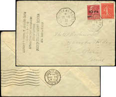 Let POSTE AERIENNE - 3   10Fr. Sur 90c. Rouge, Berthelot, "ILE De FRANCE" Avec N°199, Obl. Càd Octog. NEW YORK AU HAVRE  - 1927-1959 Nuovi