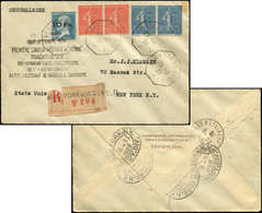 Let POSTE AERIENNE - 4   10Fr. Sur 1f.50 Bleu, Pasteur "ILE DE FRANCE", Obl. Càd NEW-YORK Au HAVRE 23/8/28 S. Env. Avec  - 1927-1959 Neufs