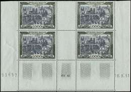 ** POSTE AERIENNE - 29  Paris, 1000f., BLOC De 4 CD 18/9/51, TB - 1927-1959 Neufs