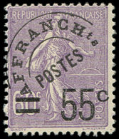 ** PREOBLITERES - 47  Semeuse Lignée, 55c. S. 60c. Violet, TB - 1893-1947