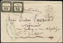 Let TAXE - 4   15c. Noir Litho, PAIRE Obl. Càd T17 ALGER 17/8/71 S. Env., DOUBLE Port Local, TB - 1859-1959 Lettres & Documents